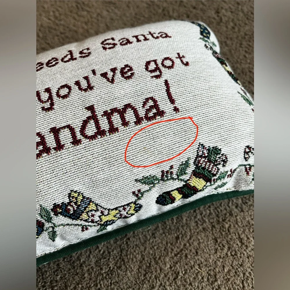 Vintage “Who needs Santa when you’ve got Grandma!” Tapestry Pillow